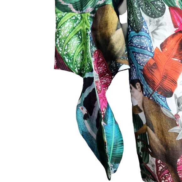 Vilagallo Tropical Floral Monkey Print Shift Dress Women's Size EU 42 Large - Picture 8 of 12